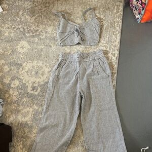 Abercrombie & Fitch Gray Wide Leg Pants Set